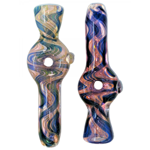 3" Gold Fumed Art Wig Wag Artwork Chillum  Hand Pipes Pack of 3 [SG3191]